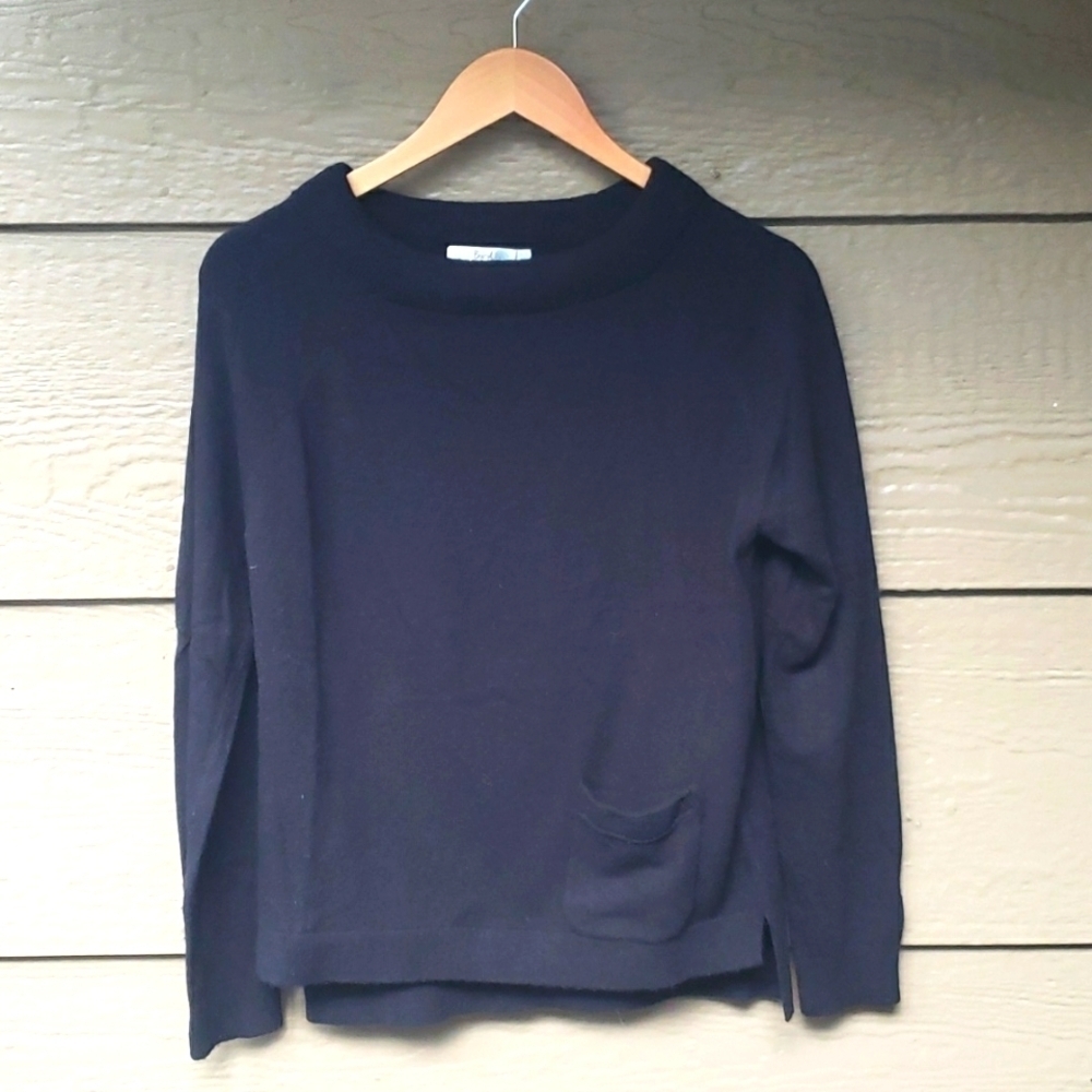 Boden MIA one pocket black wool & cashmere blend knit sweater women’s 6